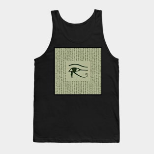 Eye of Horus, ancient Egypt, hieroglyphs, vintage look, green Tank Top